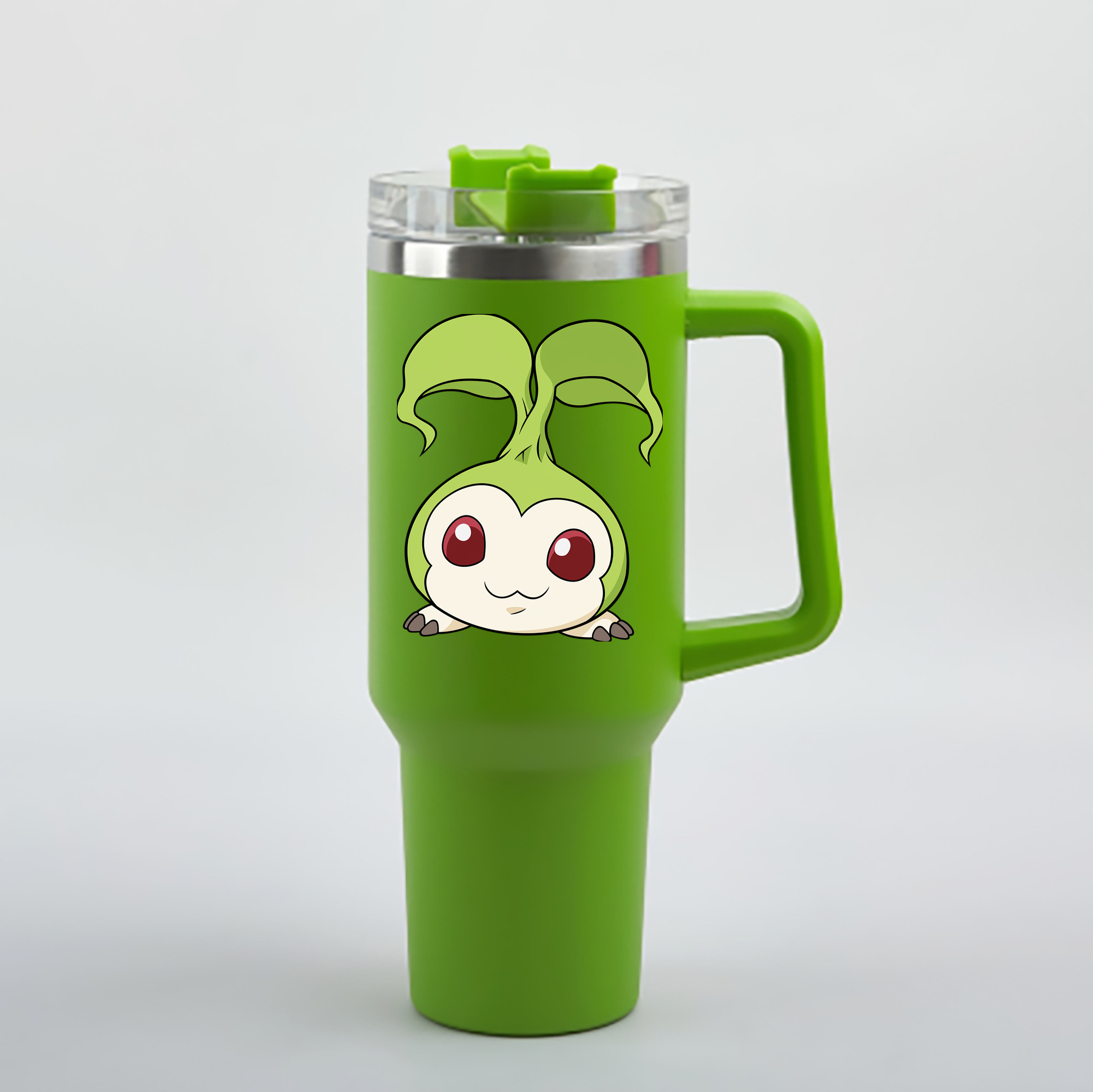 （画像用） Digimon デジタルモンスター/デジモン 1200mL車用タンブラー - クリスタルステッカー（プラスチックストロー付き）